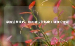 掌握這些技巧，順利通過低壓電工證理論考試