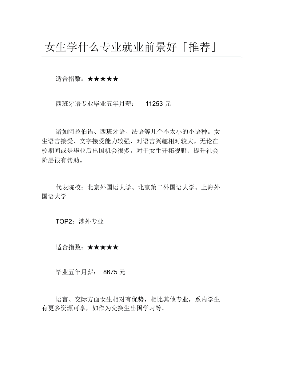 專業(yè)推薦好就業(yè)女生(女孩十大最好專業(yè))-圖1