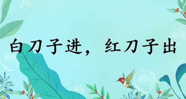 白刀子進(jìn)，紅刀子出是什么意思_近義詞_來源-圖1