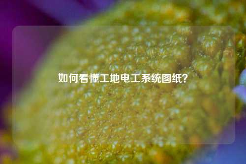 如何看懂工地電工系統圖紙？-圖1