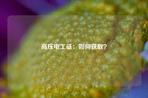 高壓電工證：如何獲取？-圖1