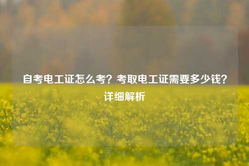 自考電工證怎么考？考取電工證需要多少錢？詳細(xì)解析-圖1