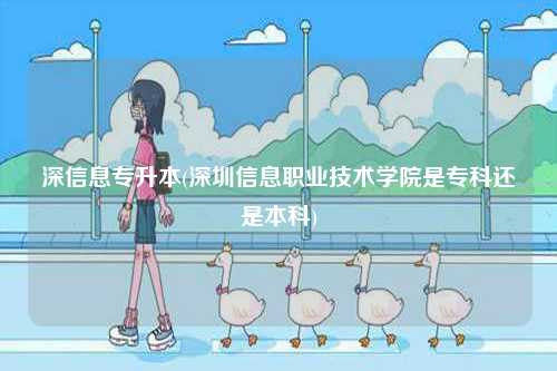 深信息專升本(深圳信息職業(yè)技術(shù)學(xué)院是專科還是本科)-圖1